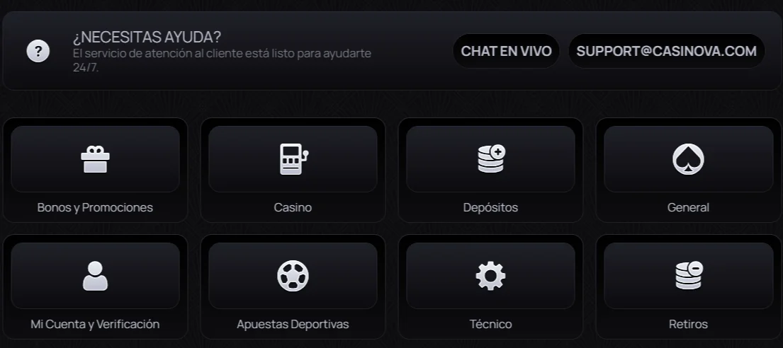 Atención al cliente de Casinova